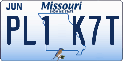 MO license plate PL1K7T