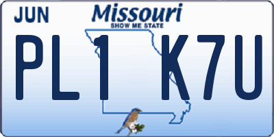 MO license plate PL1K7U