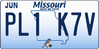 MO license plate PL1K7V