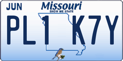 MO license plate PL1K7Y