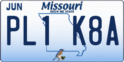 MO license plate PL1K8A