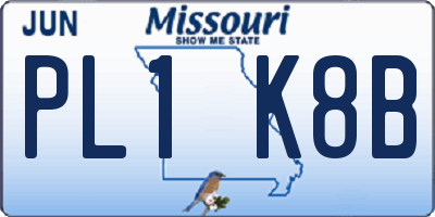 MO license plate PL1K8B