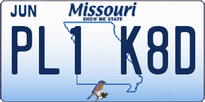 MO license plate PL1K8D