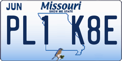 MO license plate PL1K8E
