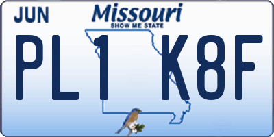 MO license plate PL1K8F