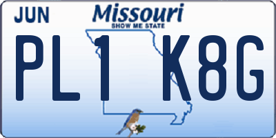 MO license plate PL1K8G