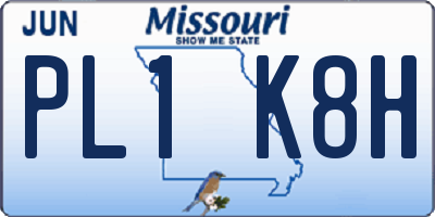 MO license plate PL1K8H