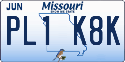 MO license plate PL1K8K