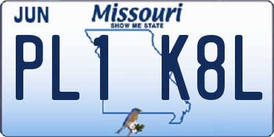MO license plate PL1K8L