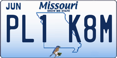 MO license plate PL1K8M