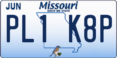 MO license plate PL1K8P