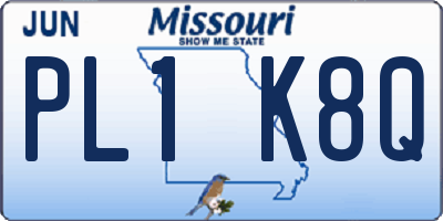 MO license plate PL1K8Q