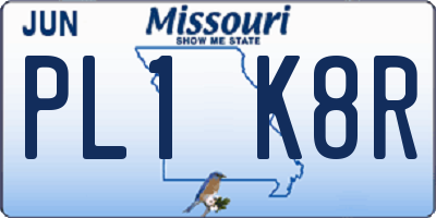 MO license plate PL1K8R