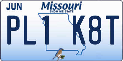MO license plate PL1K8T