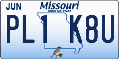 MO license plate PL1K8U