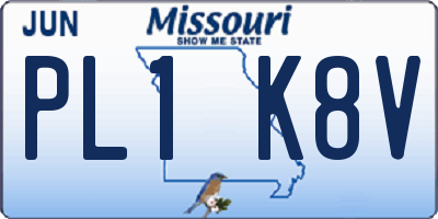 MO license plate PL1K8V