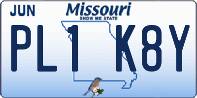 MO license plate PL1K8Y