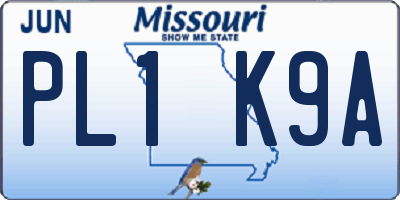 MO license plate PL1K9A
