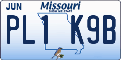 MO license plate PL1K9B