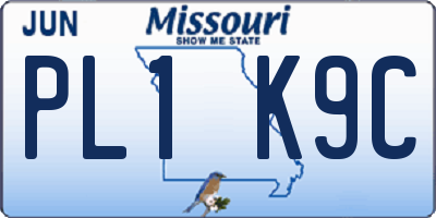 MO license plate PL1K9C