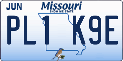 MO license plate PL1K9E