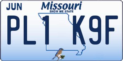 MO license plate PL1K9F