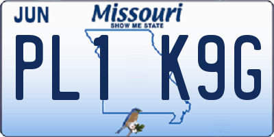 MO license plate PL1K9G