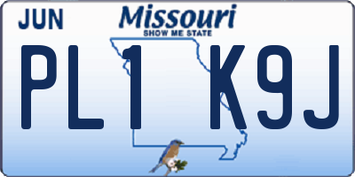 MO license plate PL1K9J