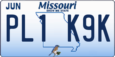 MO license plate PL1K9K