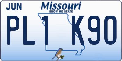 MO license plate PL1K9O