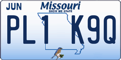 MO license plate PL1K9Q