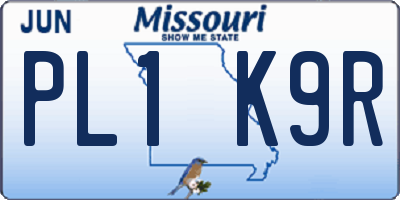 MO license plate PL1K9R