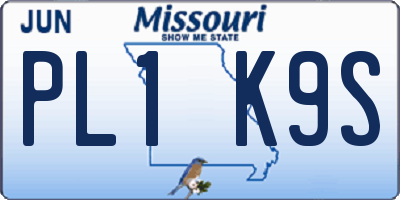 MO license plate PL1K9S