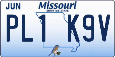 MO license plate PL1K9V