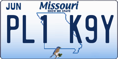 MO license plate PL1K9Y