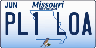 MO license plate PL1L0A