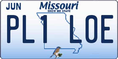 MO license plate PL1L0E