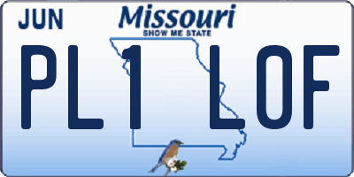 MO license plate PL1L0F