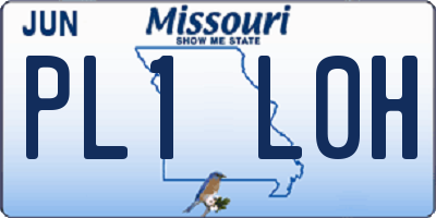 MO license plate PL1L0H