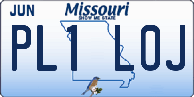MO license plate PL1L0J