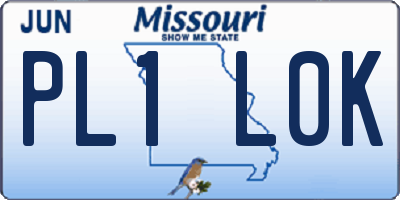 MO license plate PL1L0K