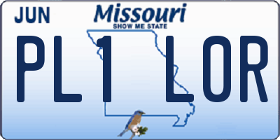 MO license plate PL1L0R