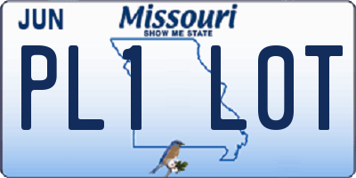 MO license plate PL1L0T