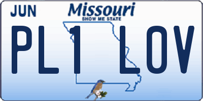 MO license plate PL1L0V