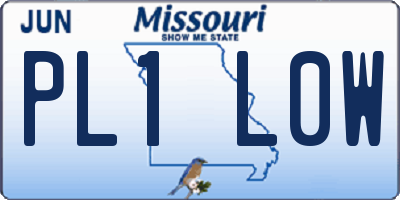 MO license plate PL1L0W
