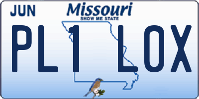 MO license plate PL1L0X