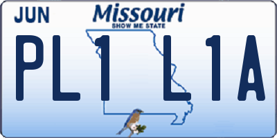 MO license plate PL1L1A