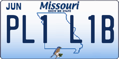 MO license plate PL1L1B