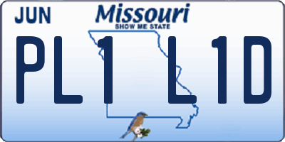 MO license plate PL1L1D