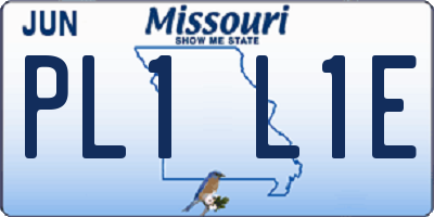 MO license plate PL1L1E